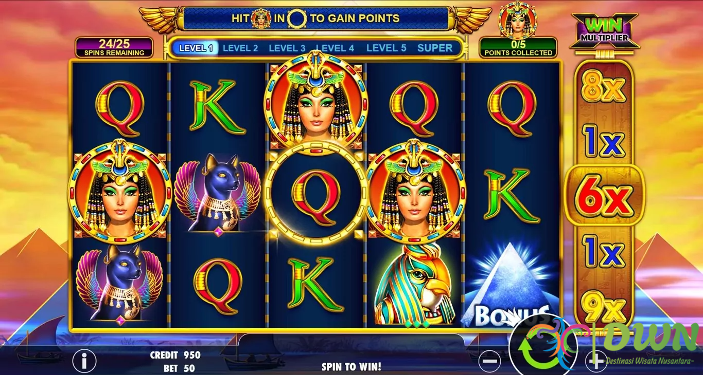 Queen of Gold: Slot Mesir Kuno dengan Jackpot Progresif dan Pengganda Hingga 10x