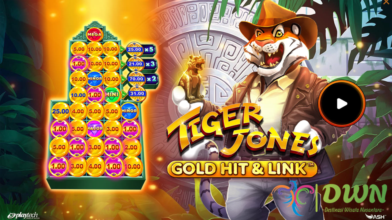 Gold Hit & Link Slot Online: Tiger Jones, Kejar Jackpot 1.000x Taruhan