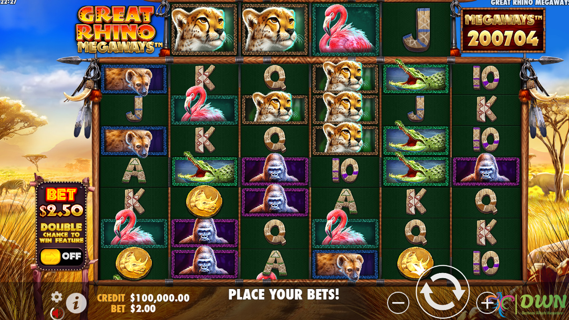 Mainkan Slot Great Rhino Megaways, Menangkan Hadiah Besar